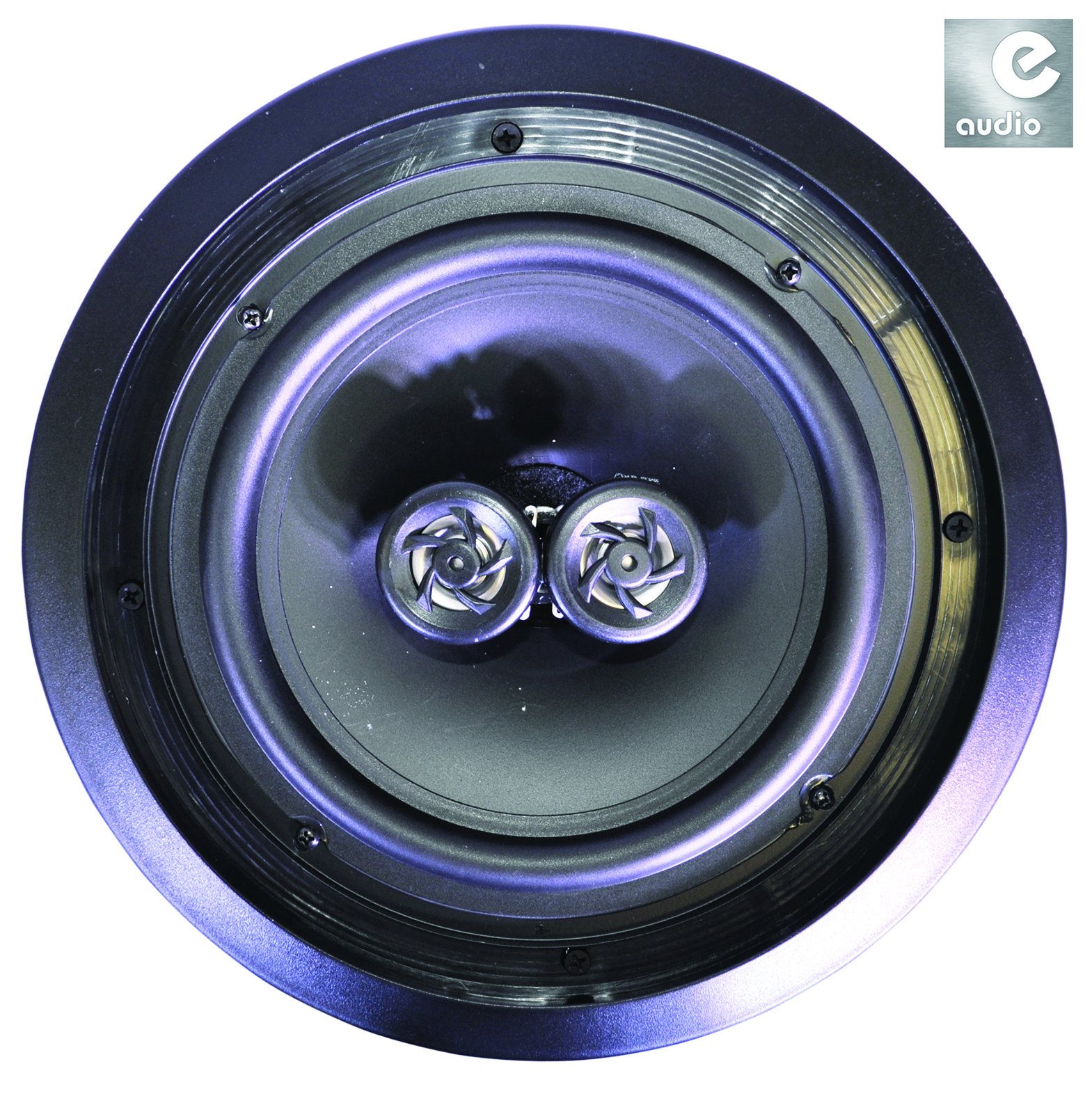 E-Audio Paire de haut-parleurs de plafond double offset 2 voies résistantes à l'eau Noir 20,3 cm 180 W