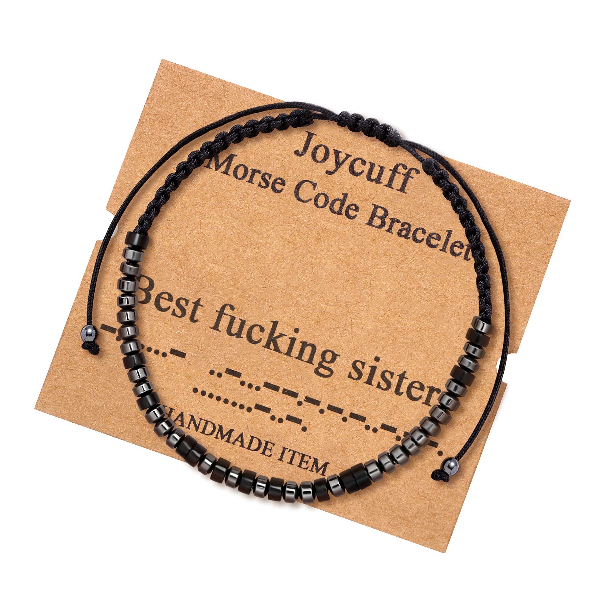 JoycuFF Gifts for Sister Birthday Morse Code Bracelets Motivational Unique Hand Made Beaded Thanksgiving Day Christmas Jewelry