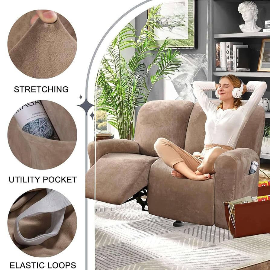 電動 リクライニングチェア サイドポケッ ソファーカバー 付 滑り止め