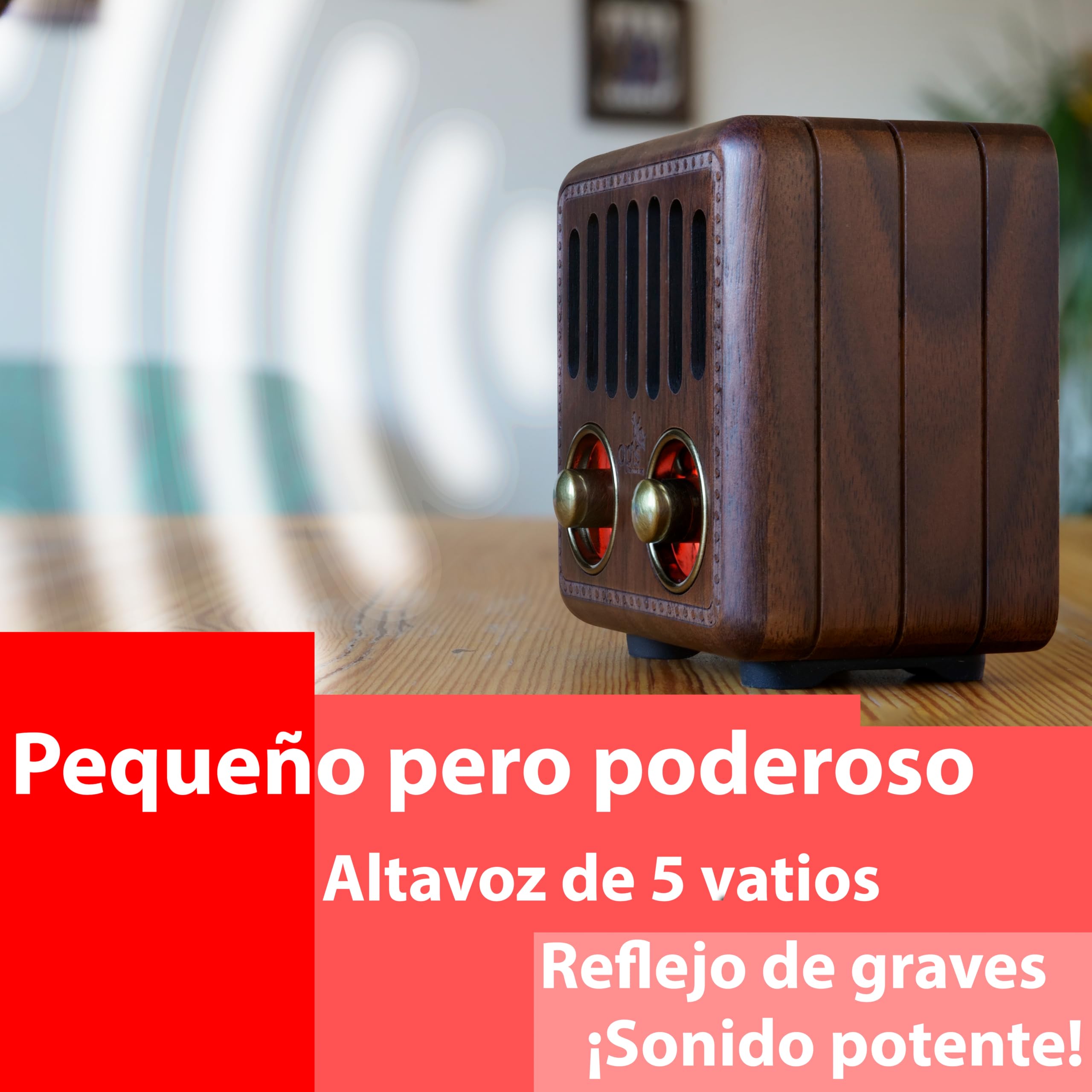 Opis Radio 2 – Mini Wallnuß Nostalgia Vintage Radio con Bluetooth Altavoz en diseño retro de madera