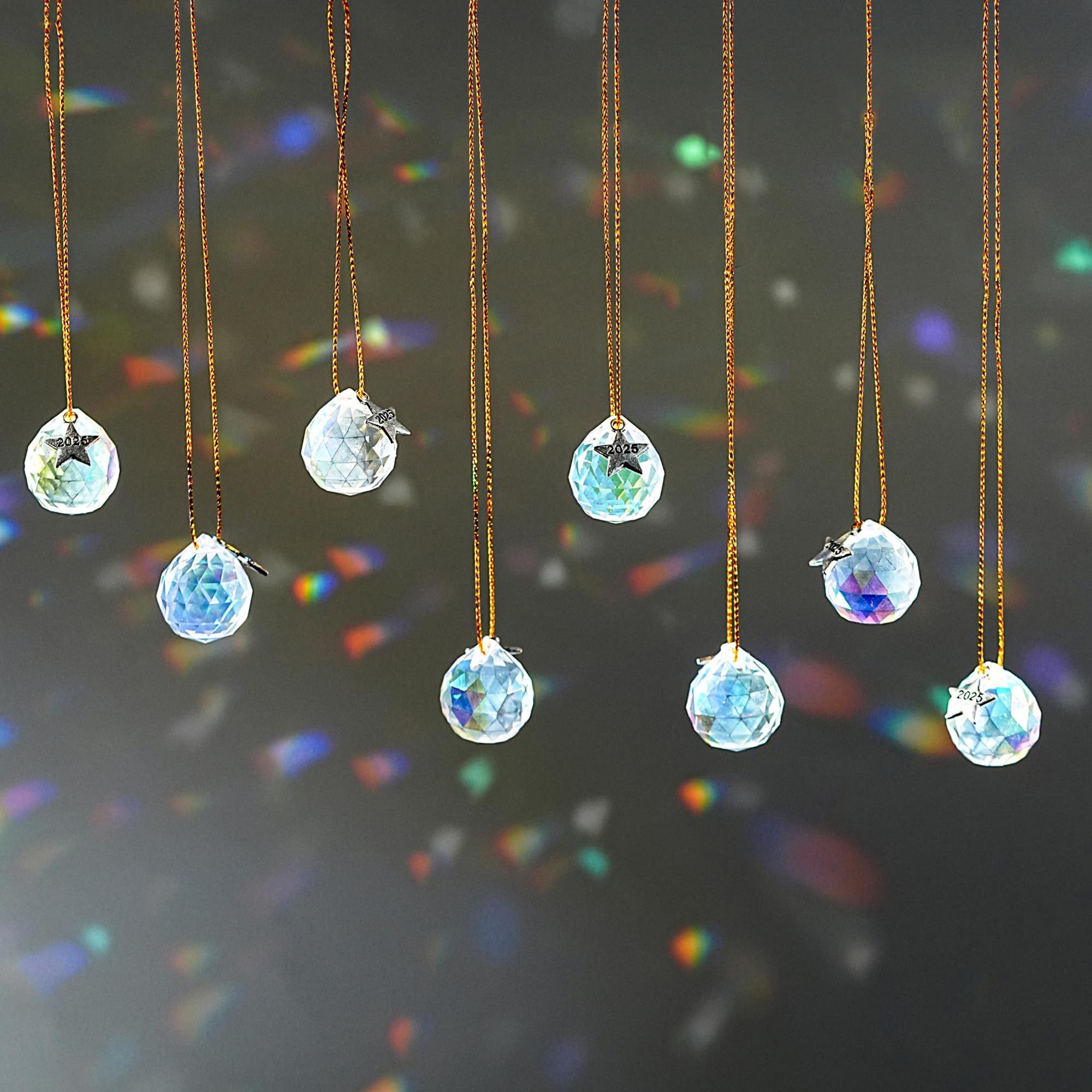 KANPURA 24pcs Crystal Ball Prisms AB Color 20mm Hanging Crystals for Windows Rainbow Pendants Maker for Wedding Garden, Party