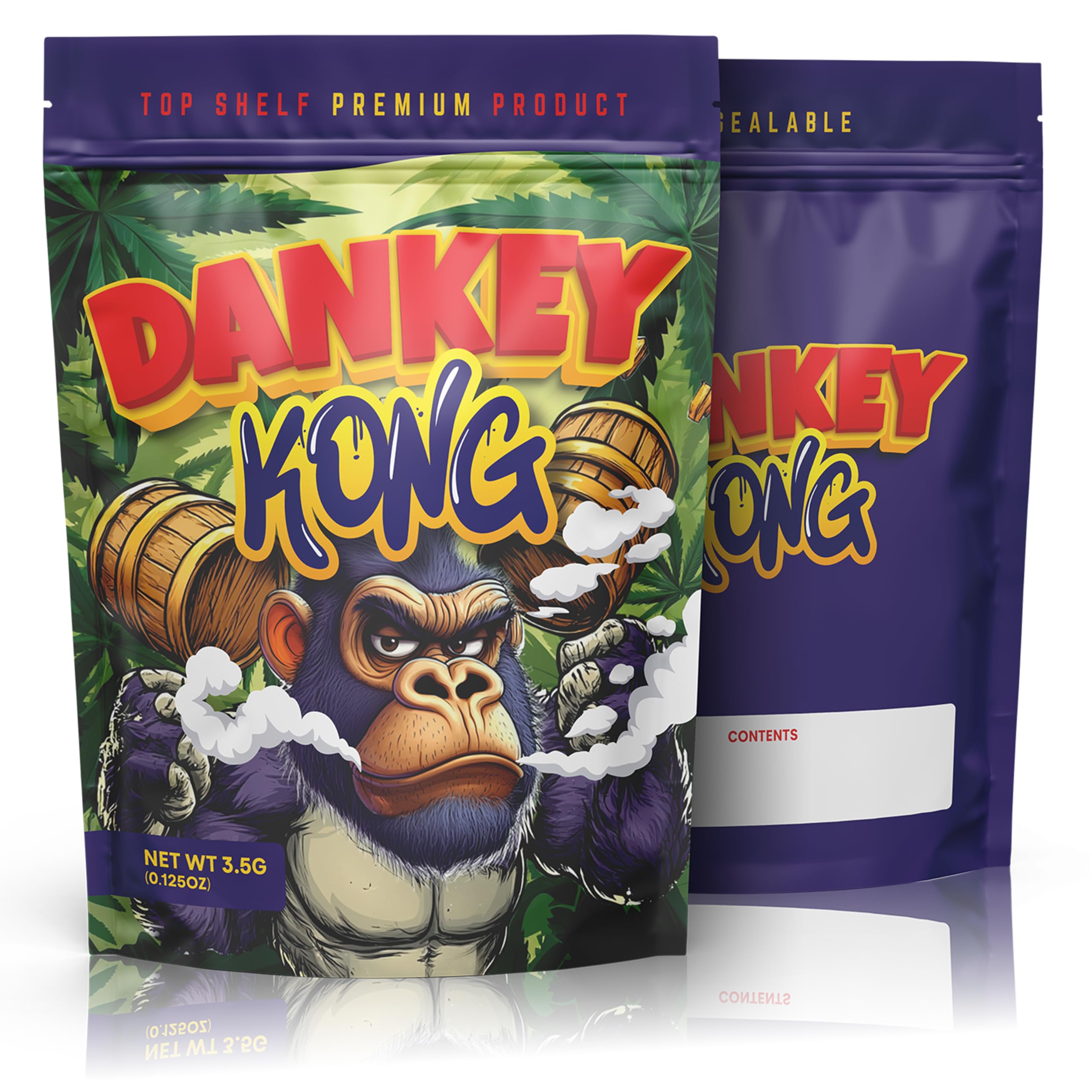 Dankey Kong - 100 x Aluminium Foil lined Mylar bags, Ziplock Storage Pouches, Baggies, Food or Craft Use (9.8cm x 13cm)
