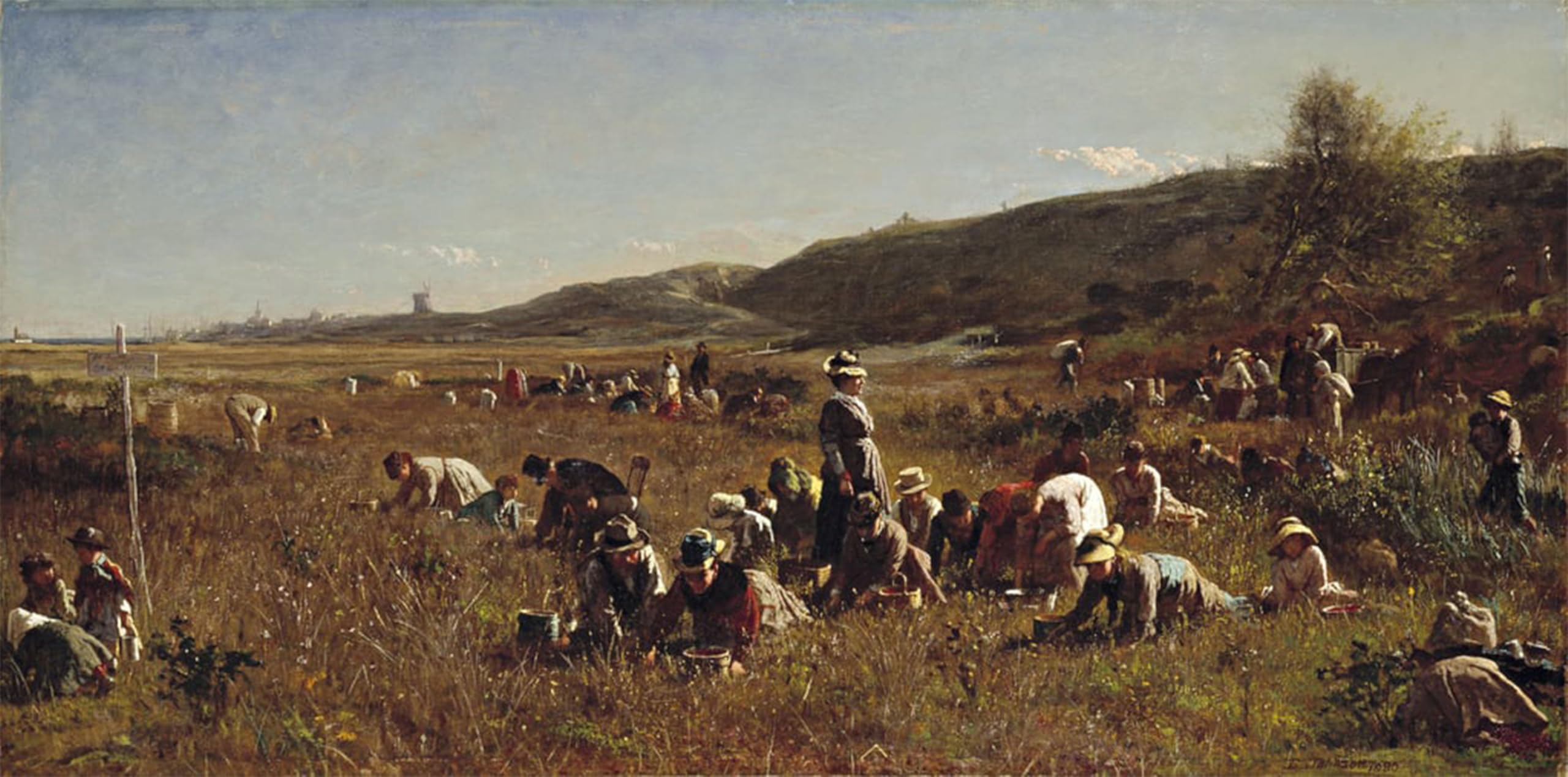 ARTXLXXBN Famous Art Print Poster Vintage Wall Art the Cranberry Harvest Island of Nantucket by Eastman Johnson Canvas Art Poster for Home Decor 60x90cm