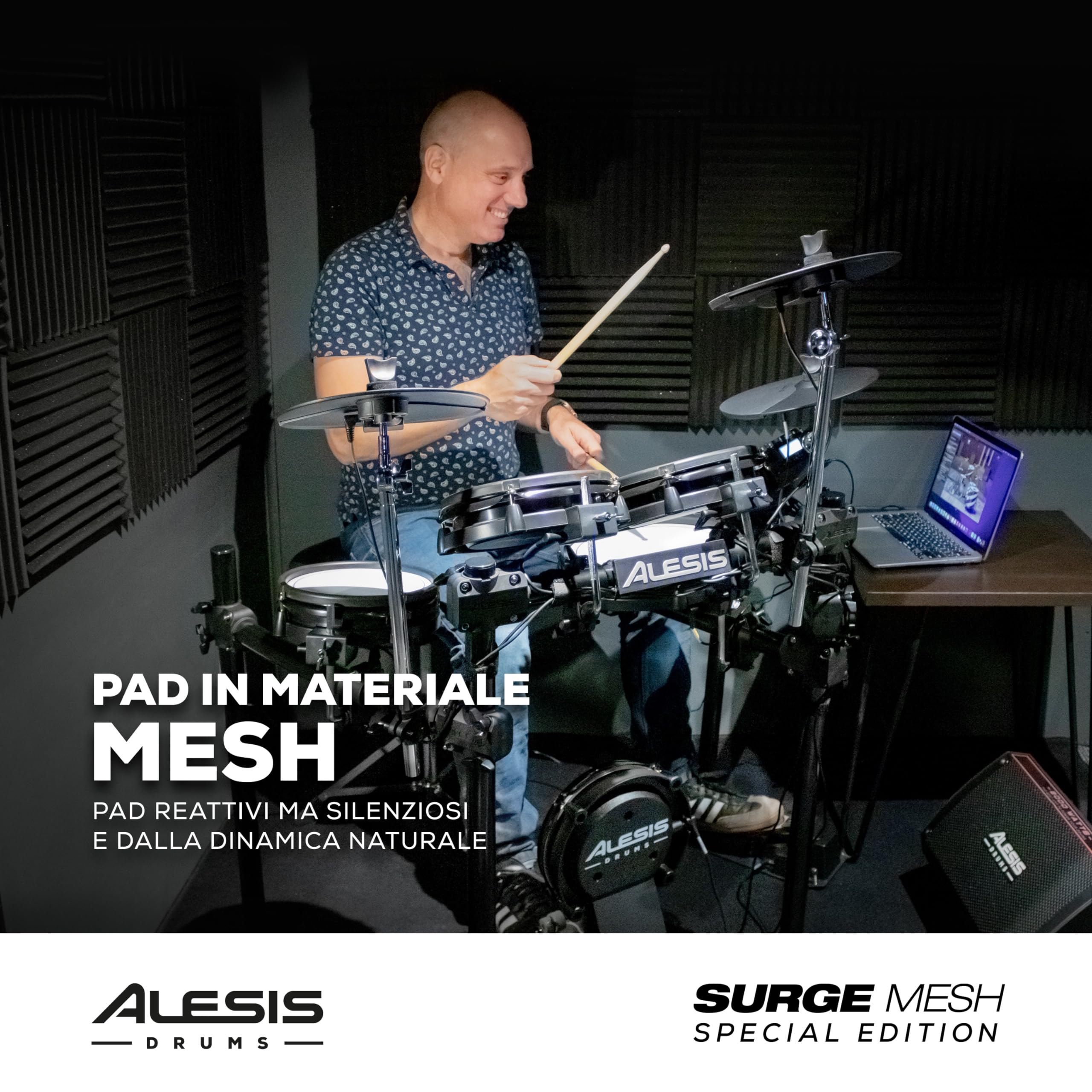 Alesis Surge SE Kit – Batteria Elettronica con Pelli Mesh, Connettività USB MIDI e Modulo con 40 Kit, 385 Suoni e 60 Basi