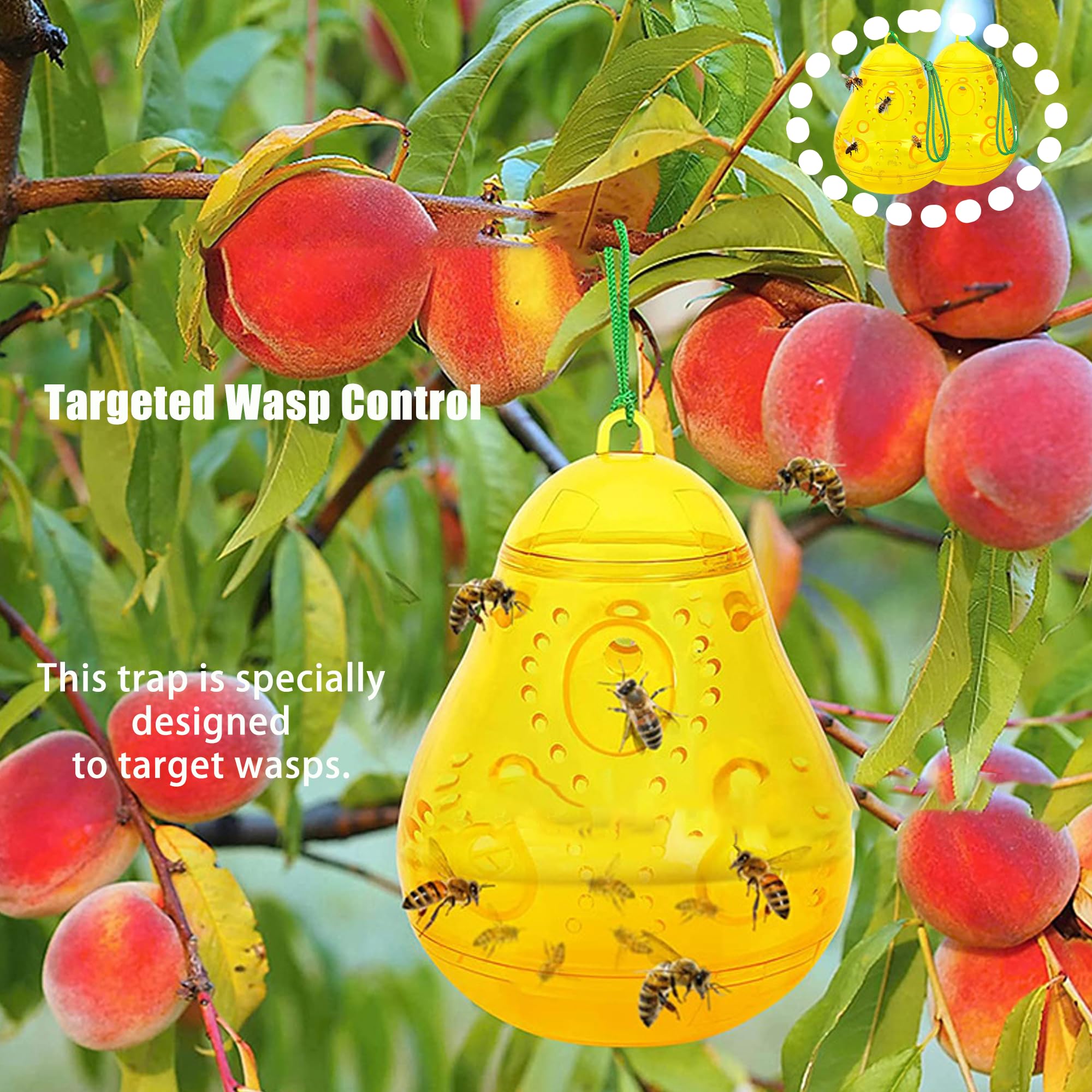 2PCS Cacciatori di Api, Controllo Degli Insetti Efficiente, Impermeabile Vespa nido Killer, Trappola di orno, Leggero Catcher, orno Decoy nido Appeso Deterrente per casa e Giardino all'aperto