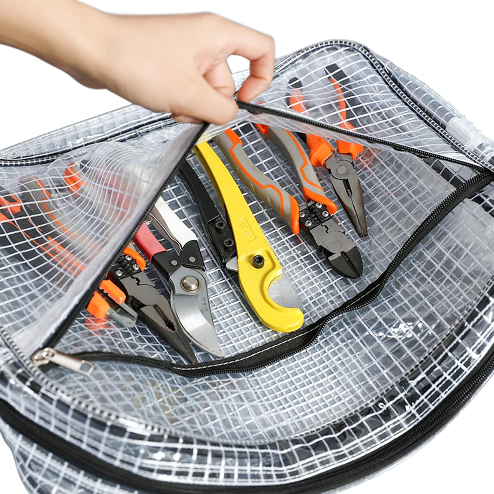 NOTAG Sac à bandoulière unisexe, sac à outils antistatique, sac à outils d'ingénieur imperméable en PVC transparent