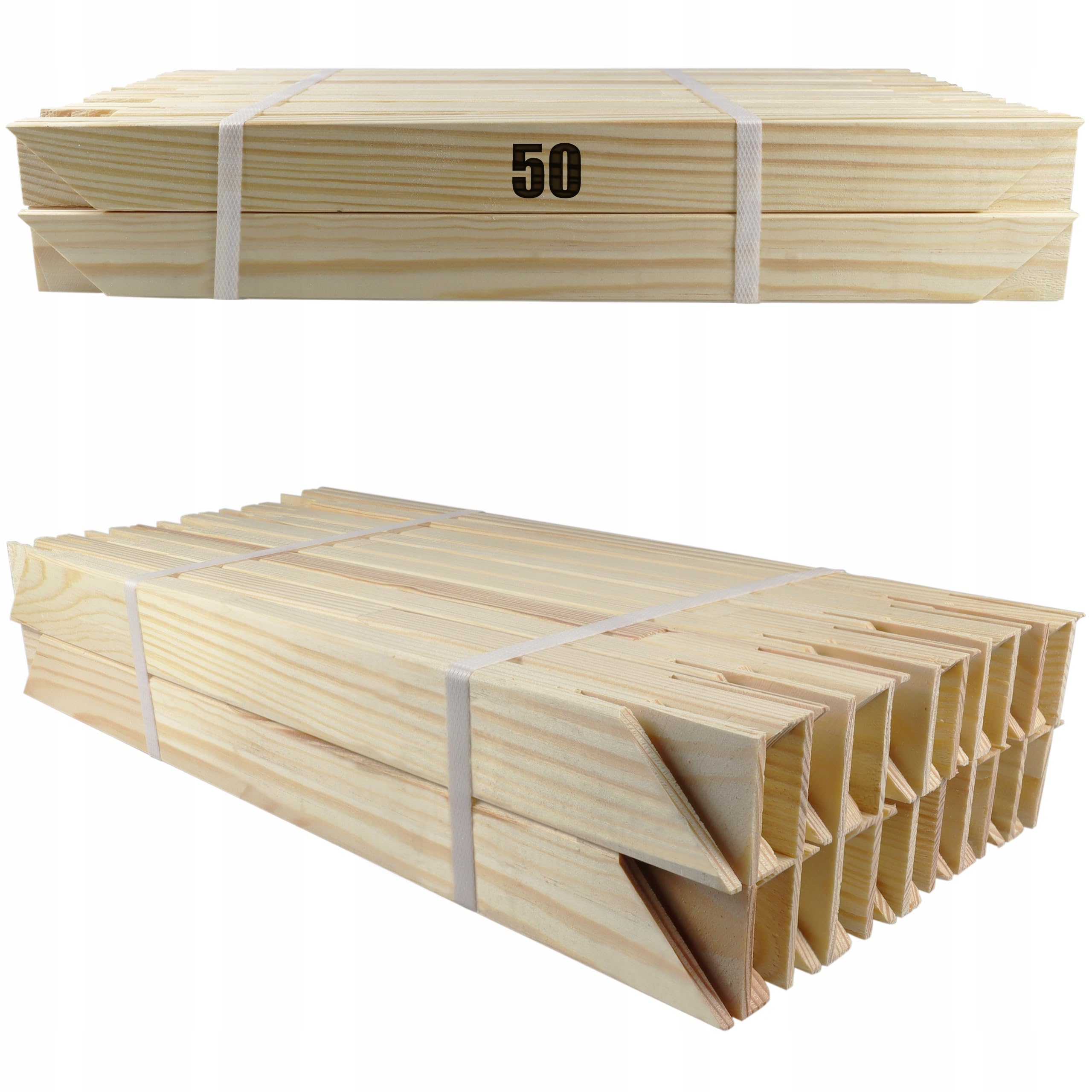 PD Media Keilrahmen Keilrahmenleiste - Set 20 Stück - 50 cm - Holz Rahmen - Kiefernholz 20 x 35 mm