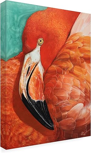 Miniatura 4 de Trademark Fine Art Lienzo decorativo para pared, diseño de flamenco rosa gracioso de Jim Brune para sala de estar, dormitorio u oficina, 18 x 24