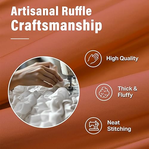 Miniatura 10 de Seasonwood Cortina de ducha verde salvia para baño, bonita cortina de ducha con volantes, 72 x 72 pulgadas, cortinas de ducha con botones y volantes