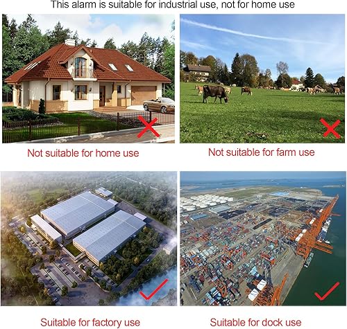 Miniatura 7 de Sensor de movimiento alarma 120dB cuerno de volumen ajustable Tonos de volumen impermeable LED luz estroboscópica sirenas Detector de movimiento