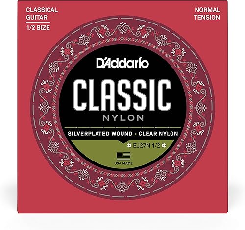 Miniatura 10 de D'Addario Cuerdas de guitarra  Cuerdas de guitarra clásicas de nailon  EJ27N cuerdas de guitarra clásica tamaño 34  envoltura chapada en plata,