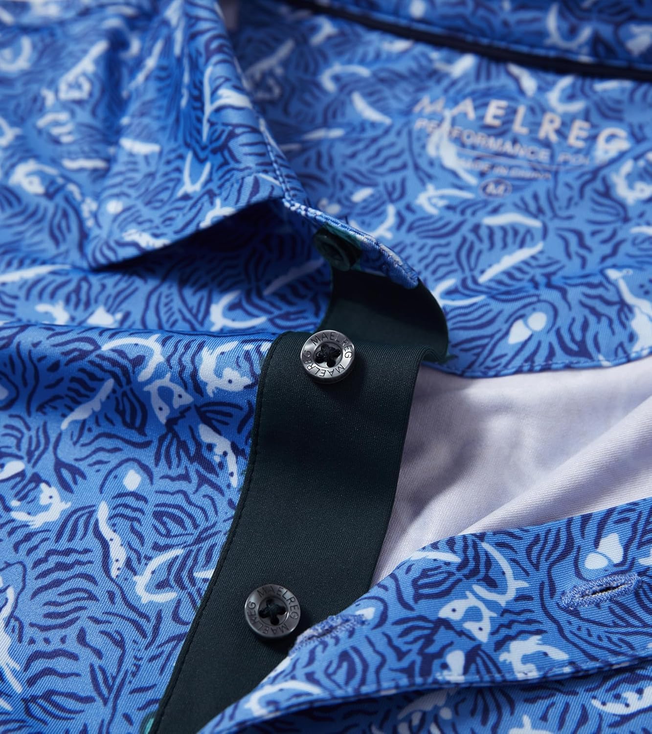 M MAELREG Golf Shirts for Men Dry Fit Performance Moisture Wicking Casual Print Collared Long Sleeve Polo Shirts for Men - Image 5