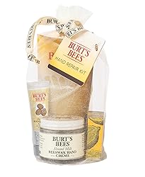 Burt's Bees Christmas Gifts, 3 Body Skincare Stocking Stuffers, Hand Repair Set, 3 Hand Creams plus Gloves - Almond Milk Hand Cream, Lemon Butter Cuticle Cream, Shea Butter Hand Repair Cream