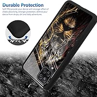 Vista 3 de Funda para Samsung Galaxy A12 5G con protector de pantalla, parte trasera de vidrio templado + TPU de silicona suave que absorbe los golpes