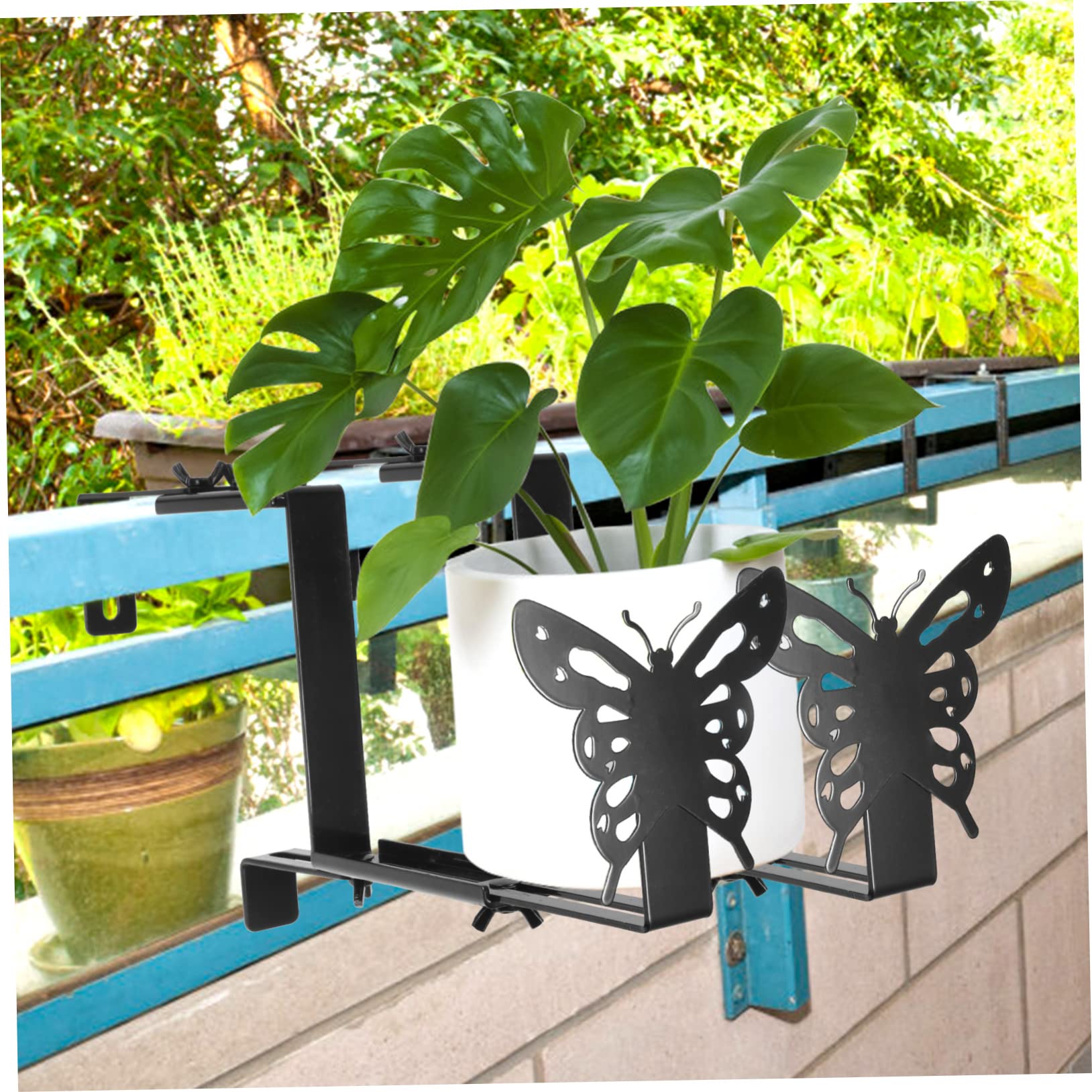 Happyyami 2pièces Crochets De Clôture pour Plantes Extérieur Crochets pour Jardinières Et Paniers Suspendus Supports Muraux Réglables pour Pots De Fleurs Et Décorations