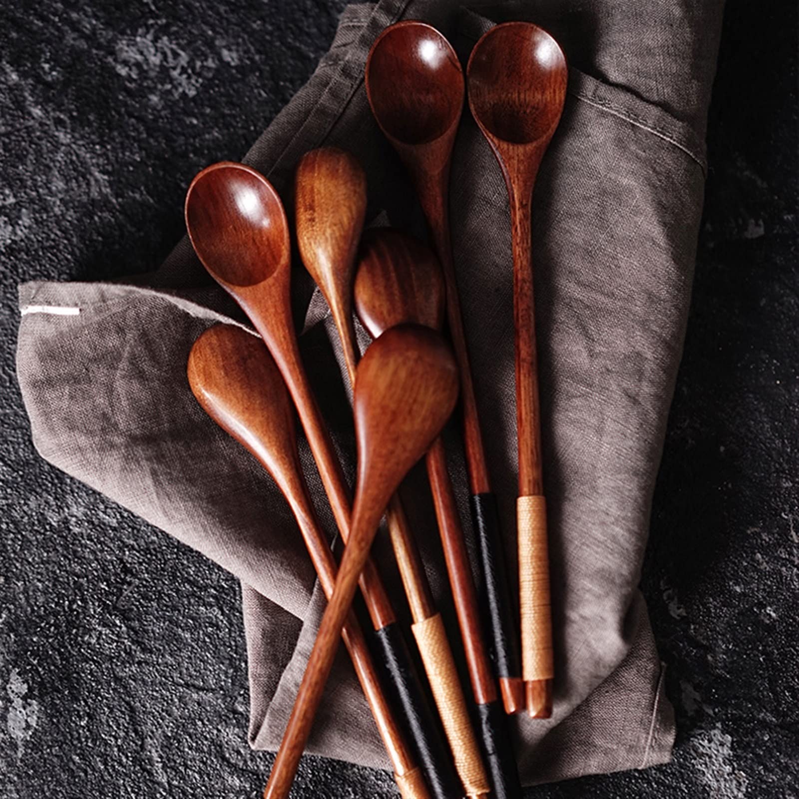 VATTEA Tea Spoons Wooden Teaspoons Long Wood Tea Coffee Spoons Style Wooden Spoon for Honey Dessert Coffee Drink Stirrer