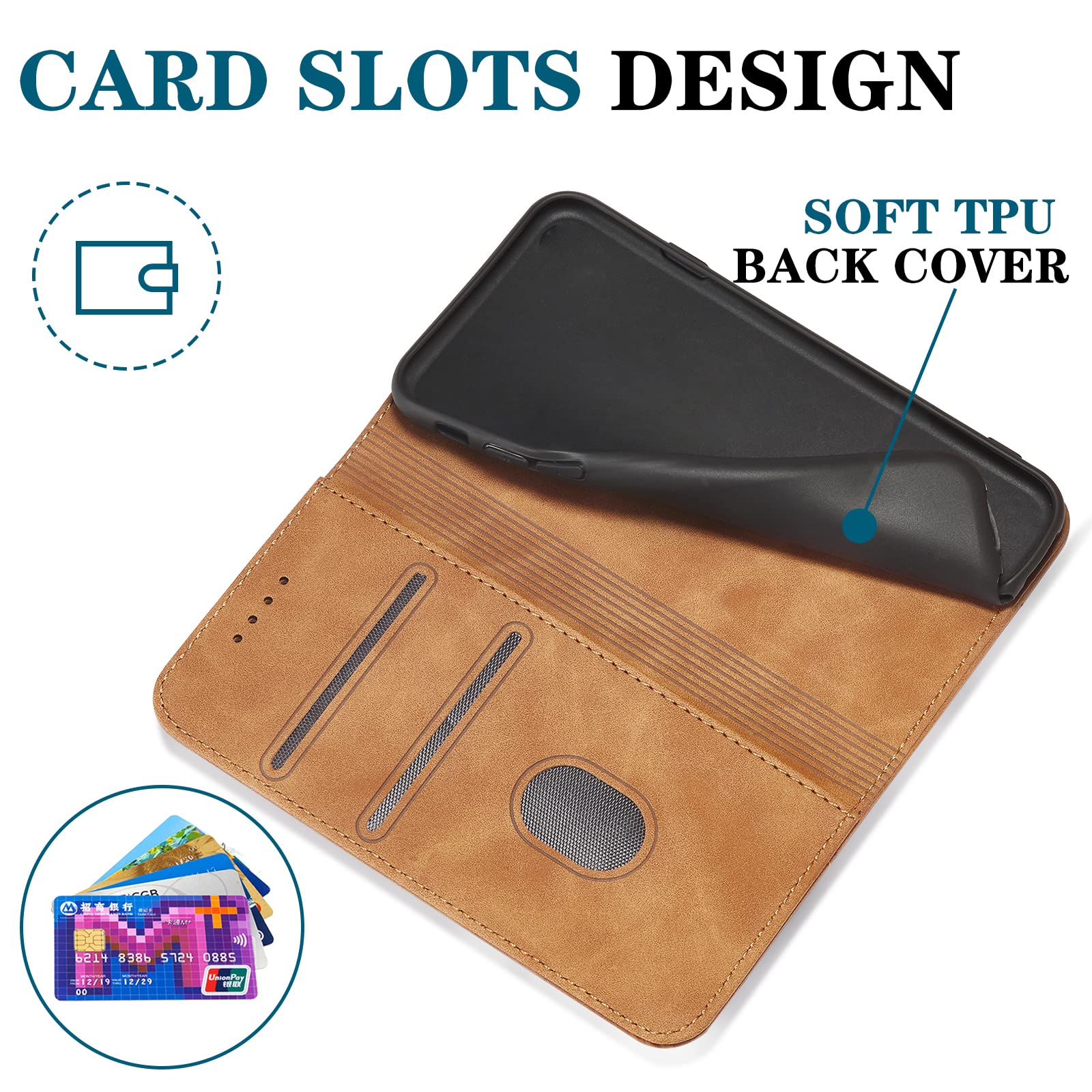 FMPC Cover A Libro In Pelle Per Huawei P30 Pro - Custodia Portafoglio Con Chiusura Magnetica, 2 Slot Per Carte, Funzione Stand, Colore Vino Rosso