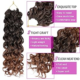 7 Packs GoGo Curl Crochet Hair 10 Inch Short Curly Crochet Hair for Women Beach Curl Water Wave Deep Twist Crochet Braids Synthetic Braiding Hair Extensions (10 Inch, T1B/30)