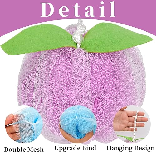 Miniatura 3 de FARMOGA Esponja de baño, esponja de ducha, esponja de baño de malla suave, exfoliante para ducha, esponja esencial para el cuidado de la piel para