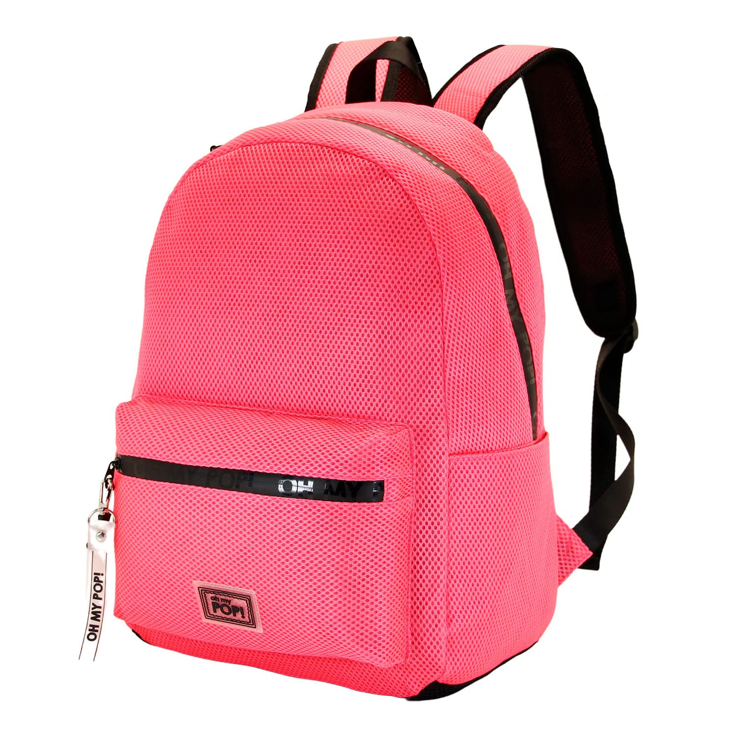Oh My Pop! Fucsia Neon-Mesh Backpack, Pink