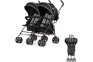 Volgo Lightweight Double Stroller Ideal for Toddlers Aged 3-5