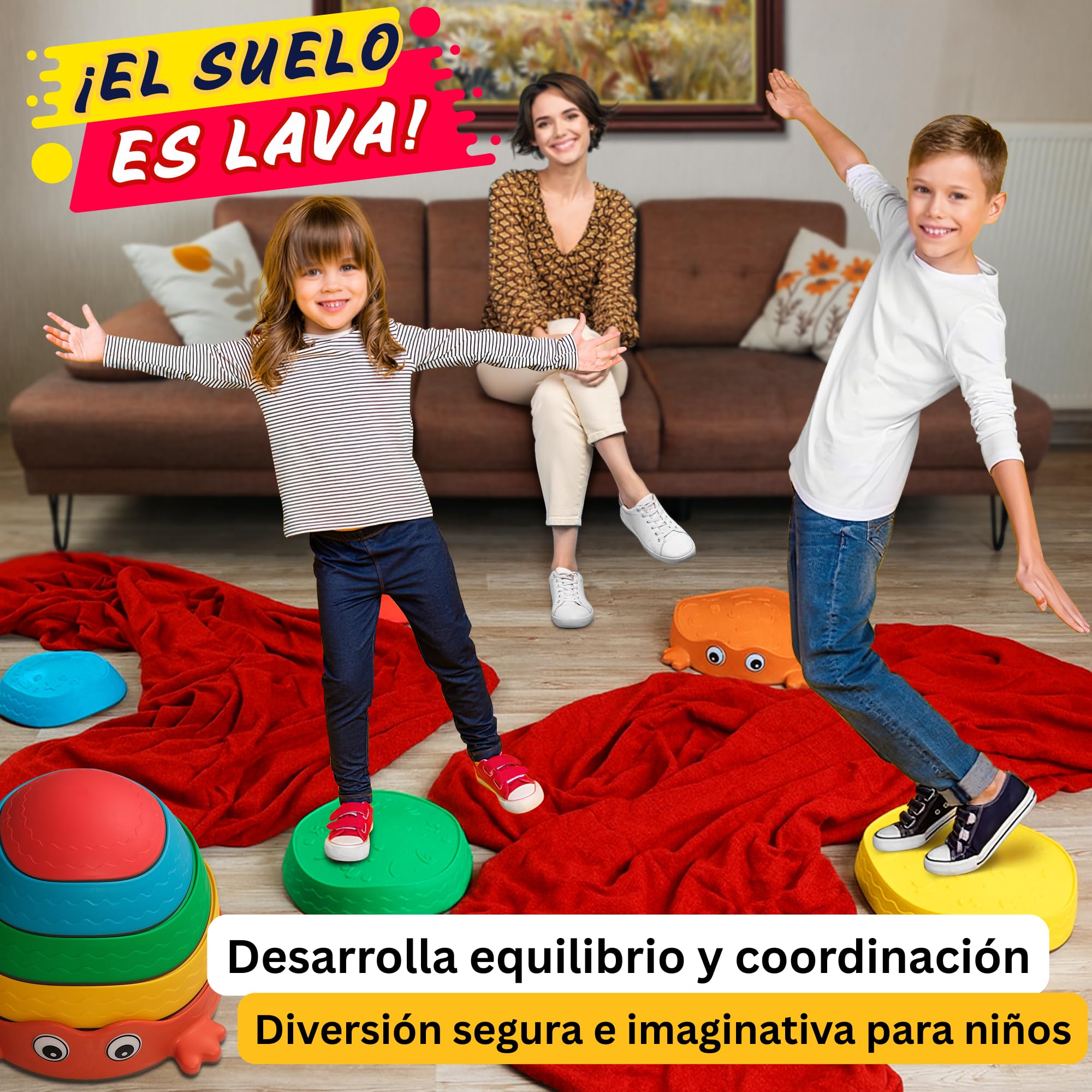 Piedras de equilibrio Montessori antideslizantes para niños – Juguete sensorial educativo interior exterior