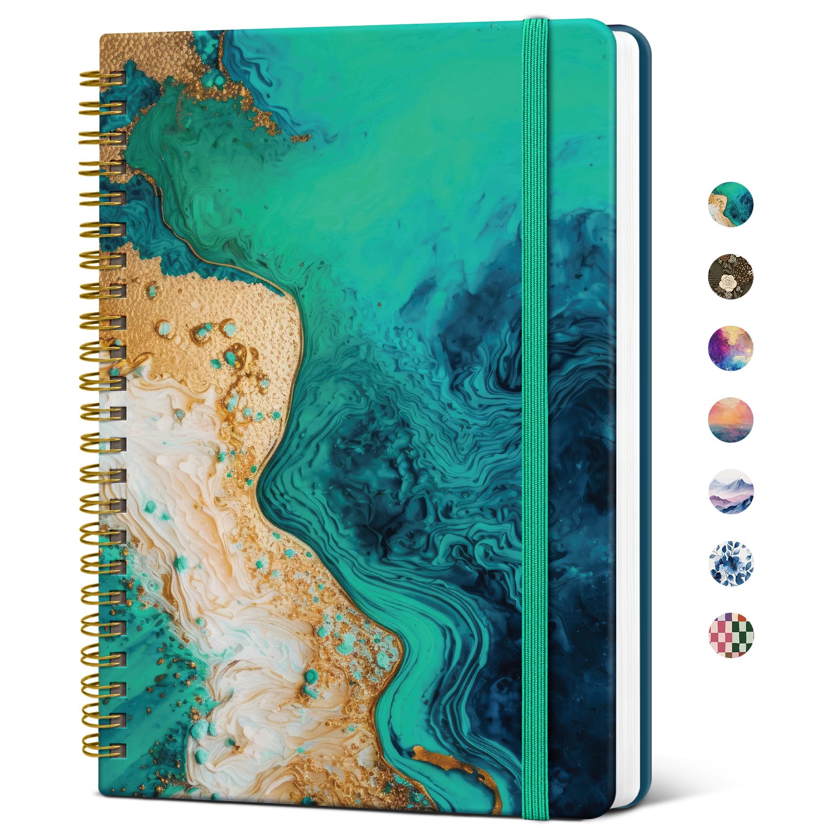 Taja Lined Spiral Journal Notebook for Women, A5 Cute College Ruled Hardcover Notebook for Work & Note Taking, Pretty Journal for Writing, 140 Pages,