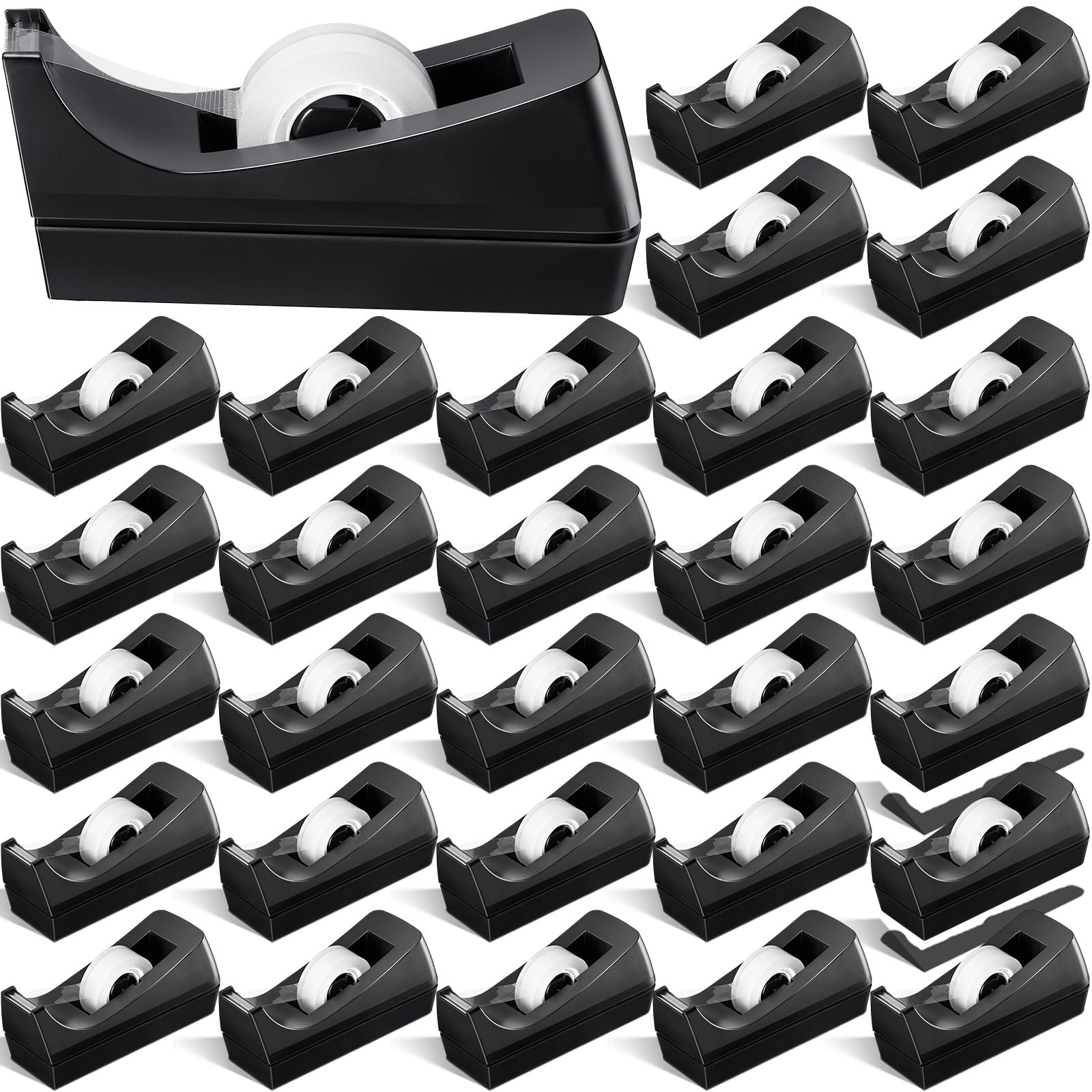 Colarr Desktop Tape Dispenser - Pack Of 15 Non-Skid Base Tape Holders For Office, Home, Desk - Black (Tape Not Included) - View #13