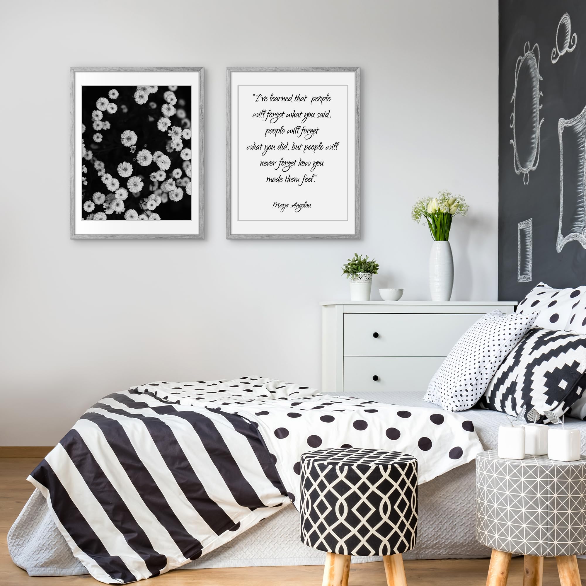 upsimples 18x24 Picture Frame, Display Pictures 16x20 with Mat or 18x24 Without Mat, Wall Hanging Poster Frame, Gray, 1 Pack