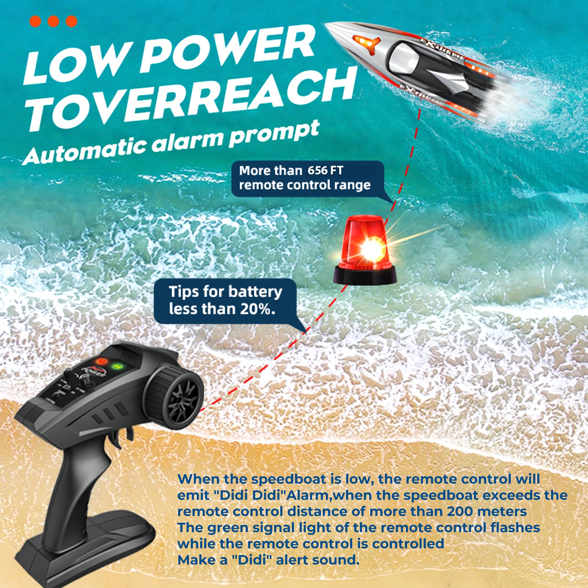 BEZGAR RC Boat, 18 inch Big Brushless Remote Control Boat for Adults and Kids, 55 KPH Large Fast RC Speed Boats with 2500mAh Battery, Ideal Waterproof Toy Boats for Lakes - HJ816 Gray