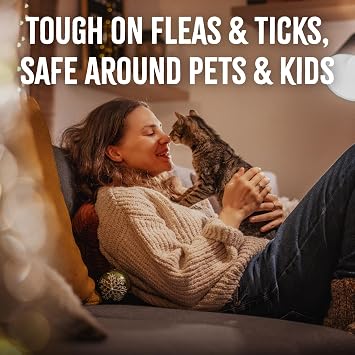TropiClean Flea and Tick Waterless Cat Shampoo, Natural Defense, 7.4oz | Waterless Treatment | Powerful & Natural Defense | Flea & Tick Prevention | Made in USA