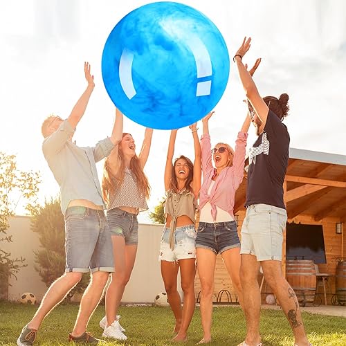 Miniatura 4 de 4 Pcs Inflatable Marbleized Big Bouncy Balls Large Rubber Ball Giant Inflatable Ball Inflatable Kickball Giant Beach Balls for Kids and Adult