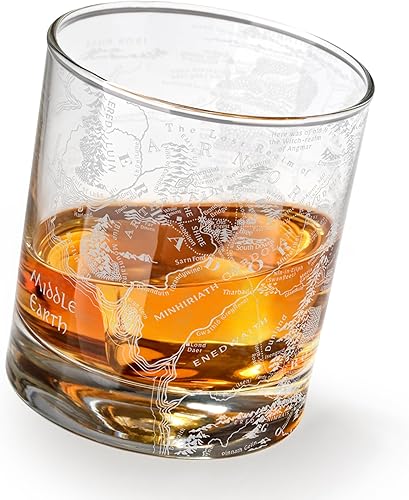 Miniatura 2 de MAP OF MIDDLE EARTH - Vaso grabado de 10.5 onzas para whisky  Mitología de fantasía de Tolkien Wizards Elfos Orcs Orcs Dwarfs Fantasy Mythology