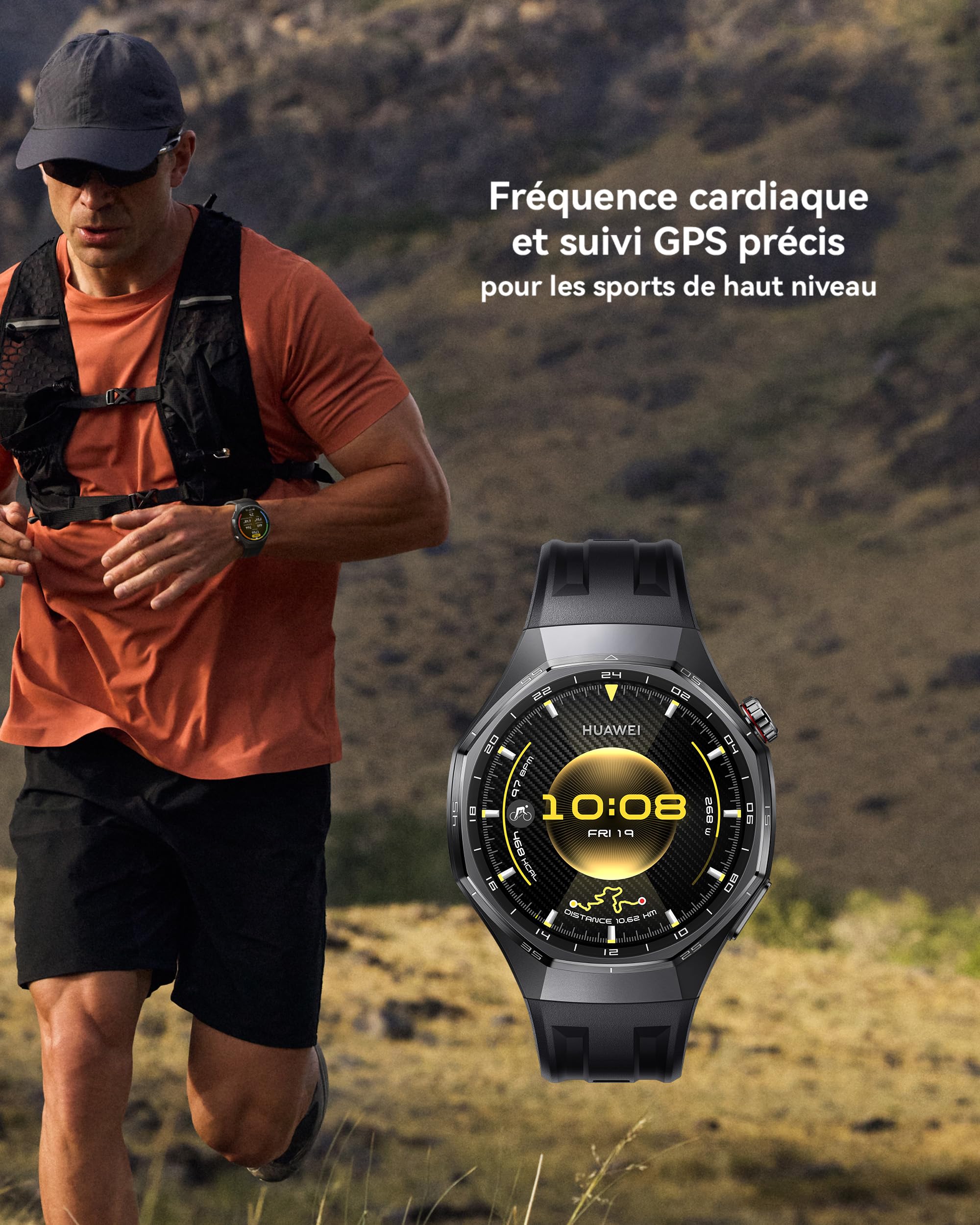 HUAWEI Watch GT 6 Pro GPS 46mm Montres connectées, Écran AMOLED de 1,47 Pouce, Jusqu'à 21 Jours d'autonomie, Cyclisme de Niveau Professionnel, Fonctionne avec iOS et Android, Analyse ECG, Noir