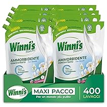 Winni’s – Ammorbidente Lavatrice Ipoallergenico Concentrato Ecoformato, 400 Lavaggi, Fragranza Fiori Bianchi, Con Perle di Profumo Biodegradabili, 1250 ml x 8 Confezioni