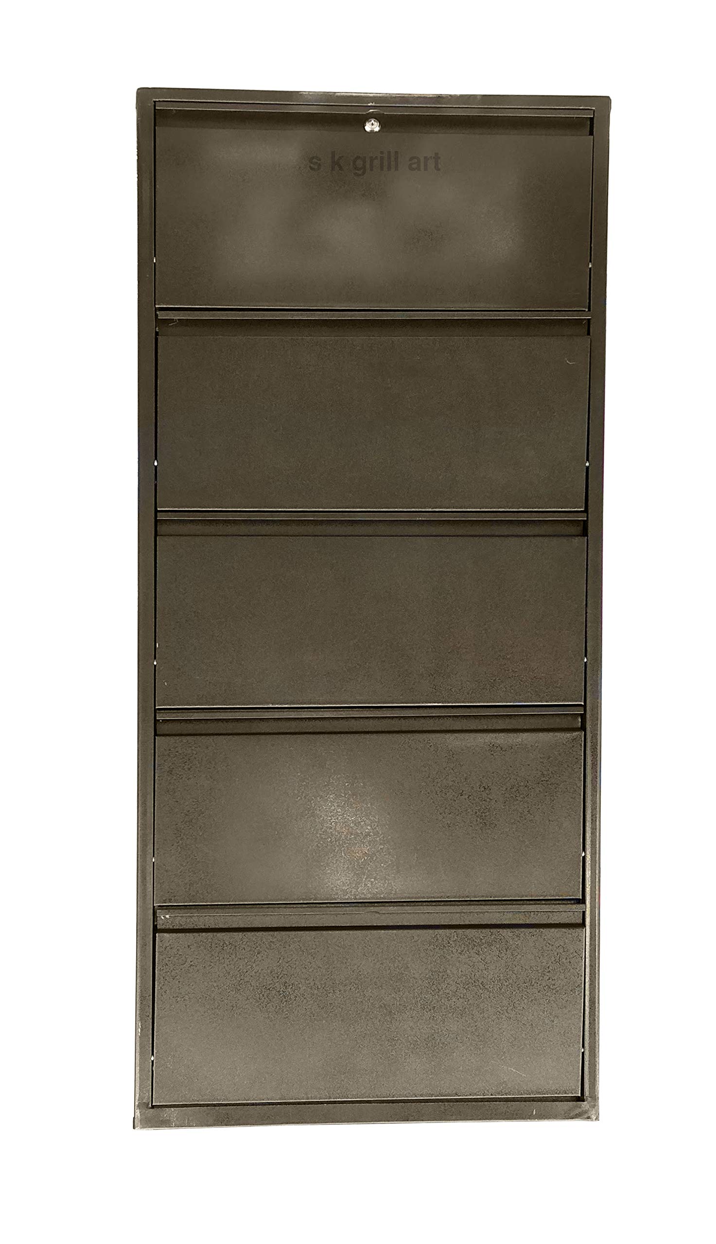 s k grill art Metal Shoe Rack Collapsible wall Mounted (Brown, 20 x 6 x 71 inches) 4