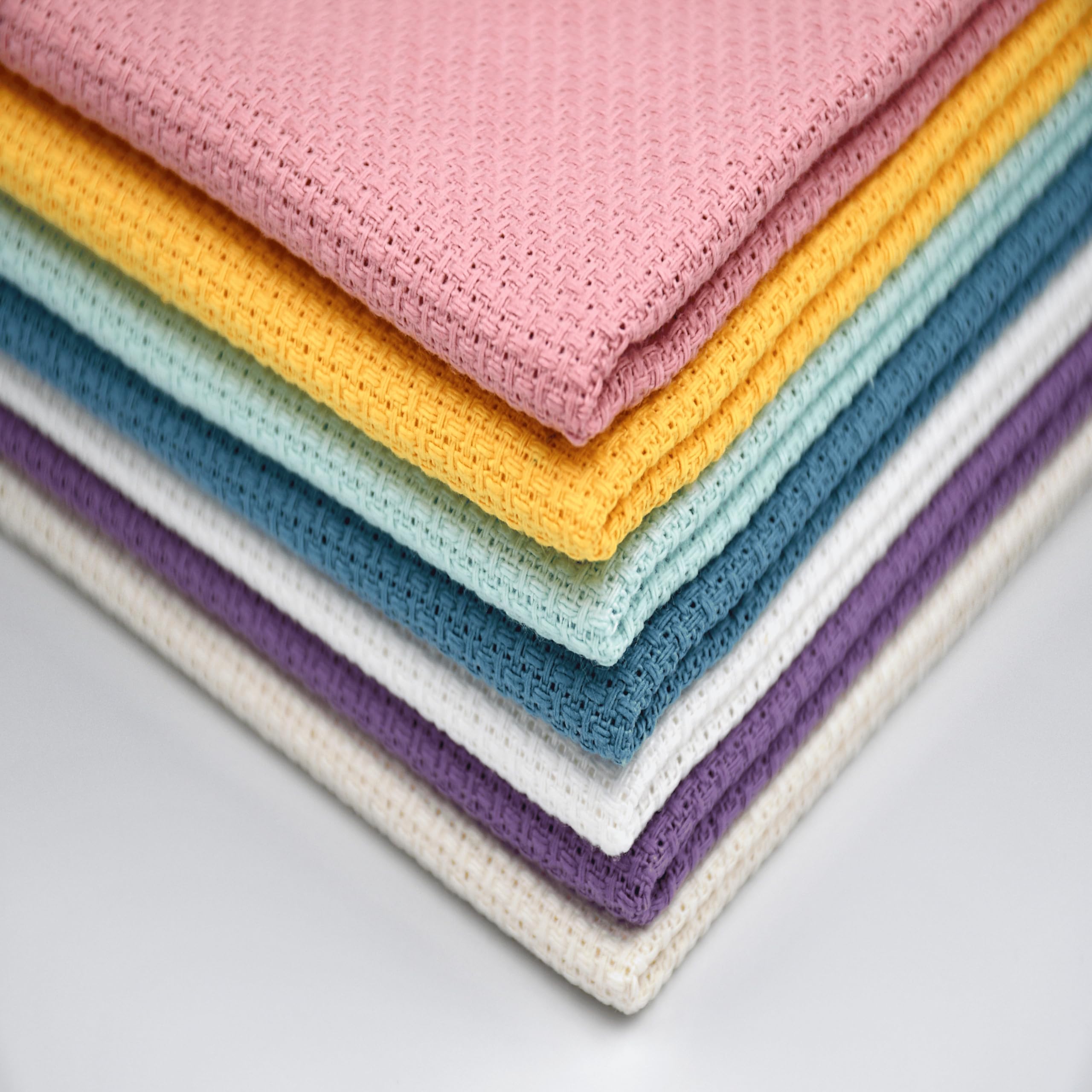 7 pezzi di tessuto Aida, numero 11, punto croce, cotone, ricamo a punto croce, per cucito, artigianato fai da te, 30 x 50 cm, 7 colori