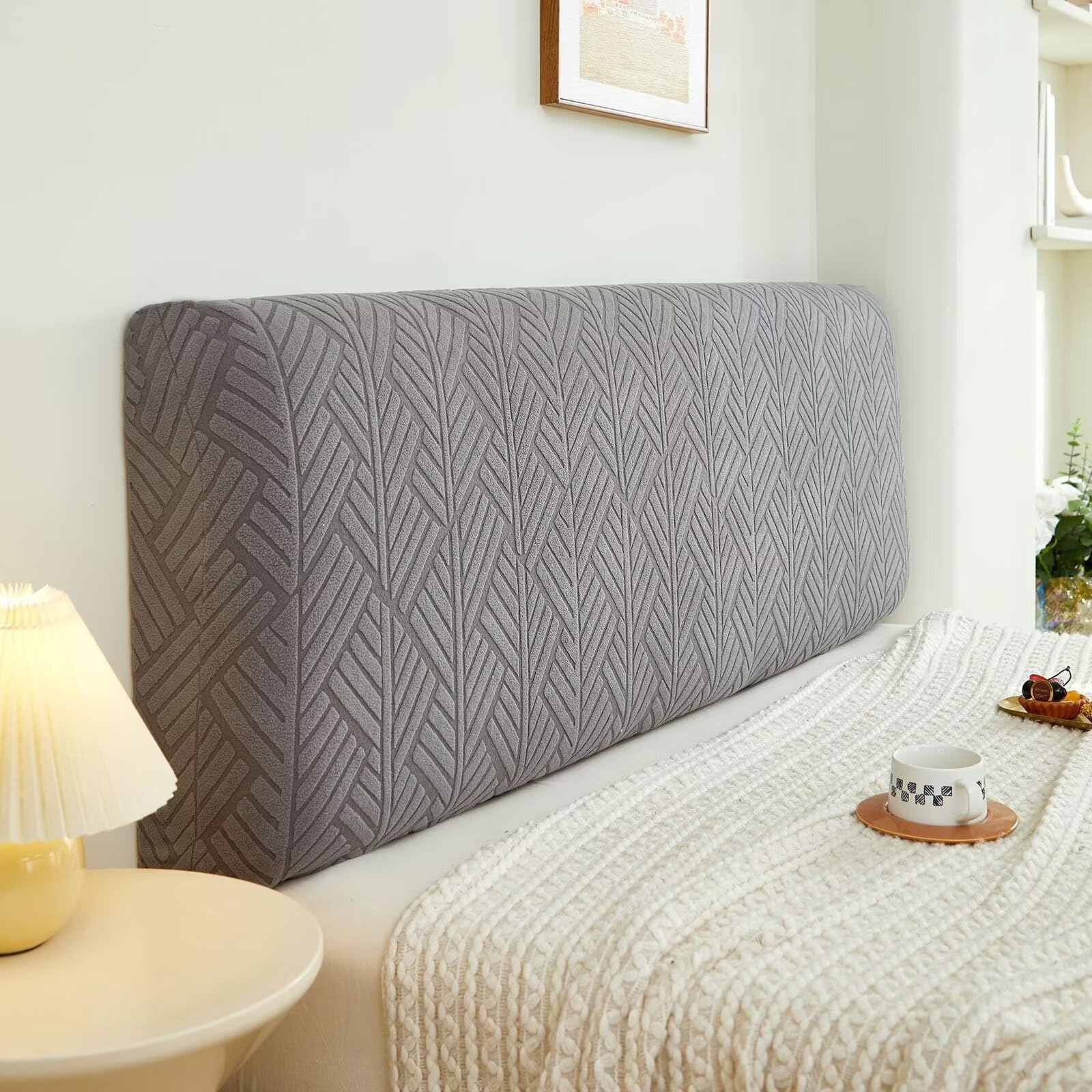 Pipre Grey - Headboard Covers Universal Dustproof All-Inclusive Bed Headboard Cover Modern Elastic Stretch Head Slipcover Protector For Bedroom Decor (120Cm, )