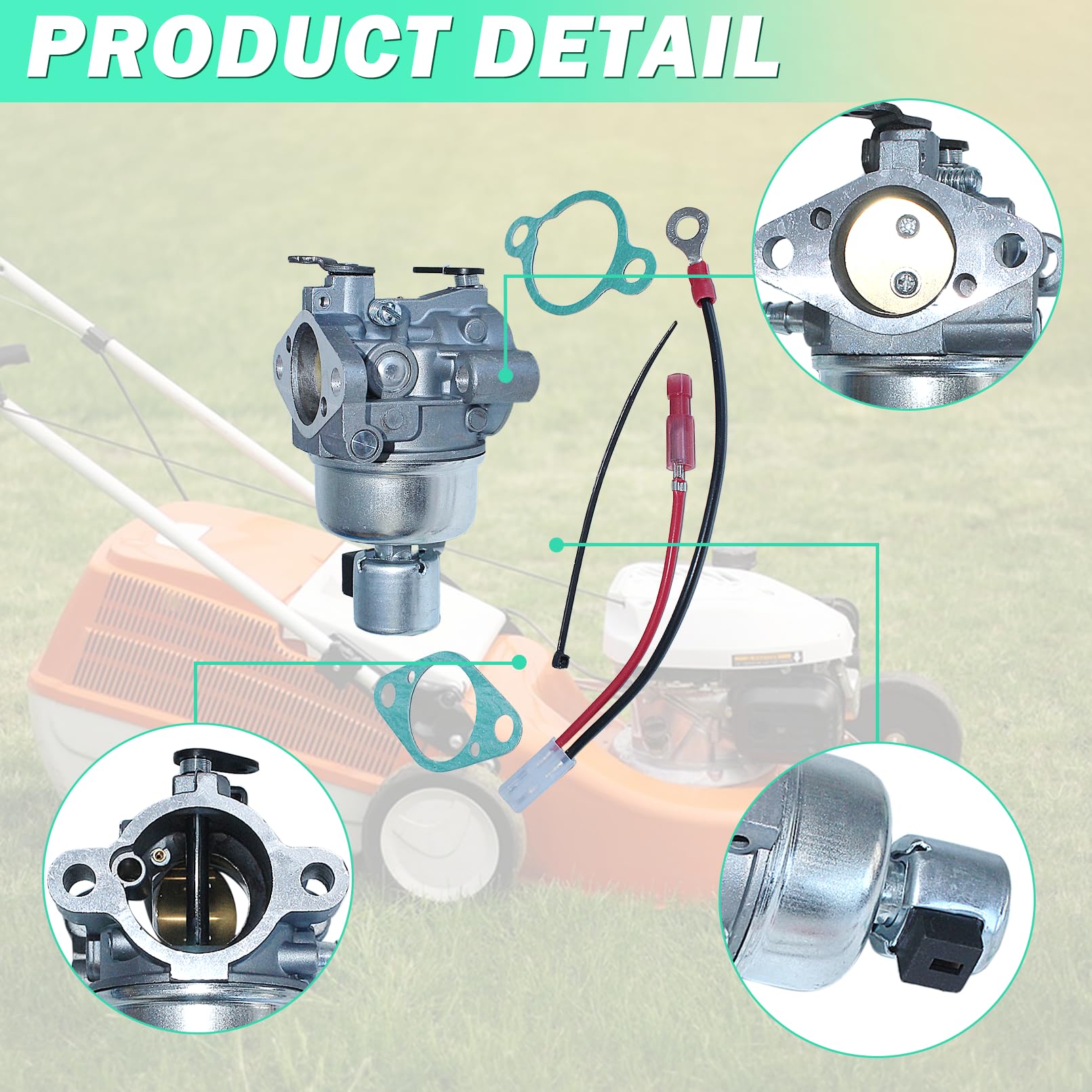 Adefol Kit Carburateur Pour Husqvarna YTH20K46 LTH1842 YTH2042 Tondeuse à Gazon, Pour Kohler 20-853-33-S CV460 CV493Carburateur avce Filtre à air, Filtre à carburant