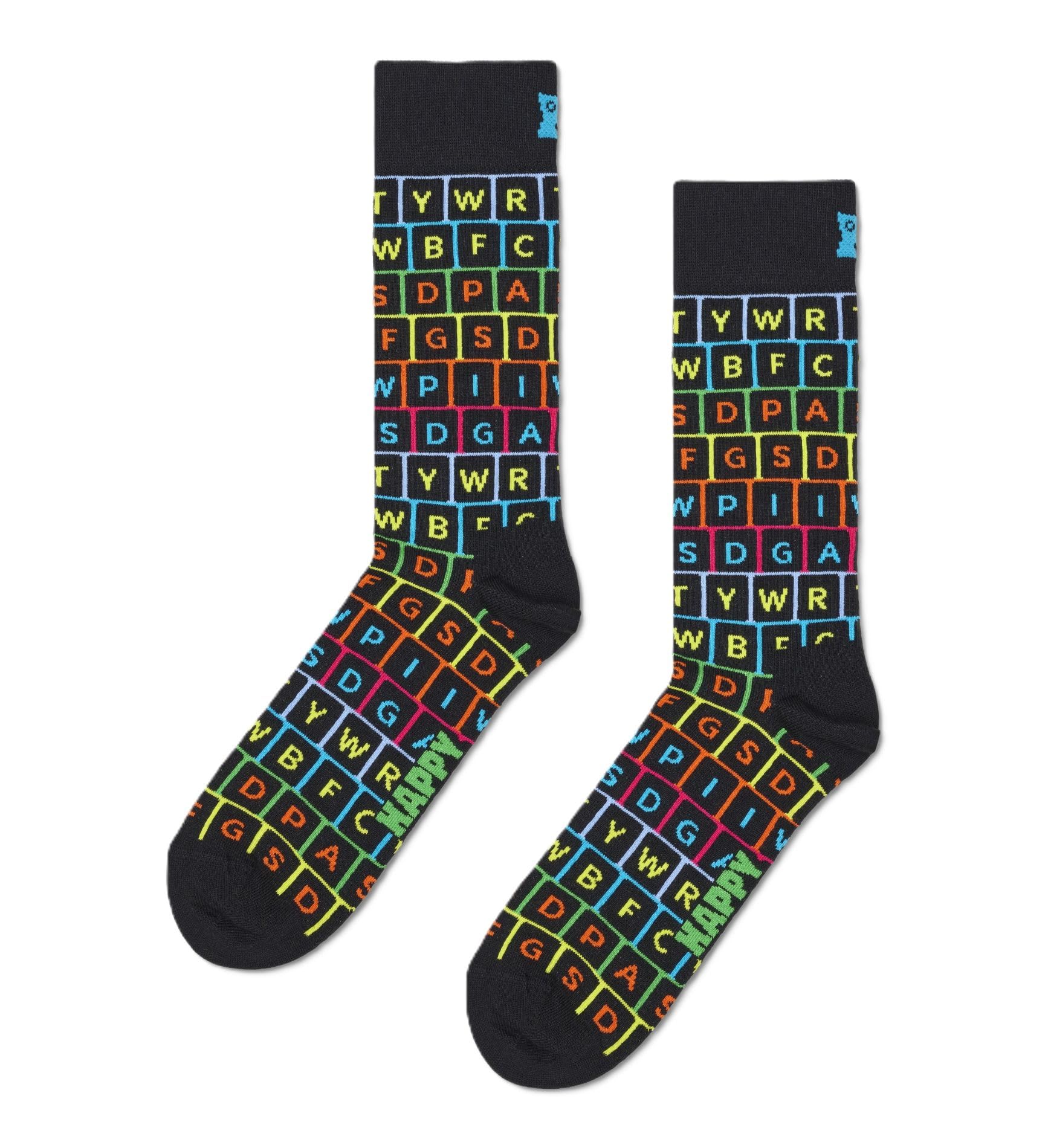Happy Socks Keyboard Sock, Black, 41-46