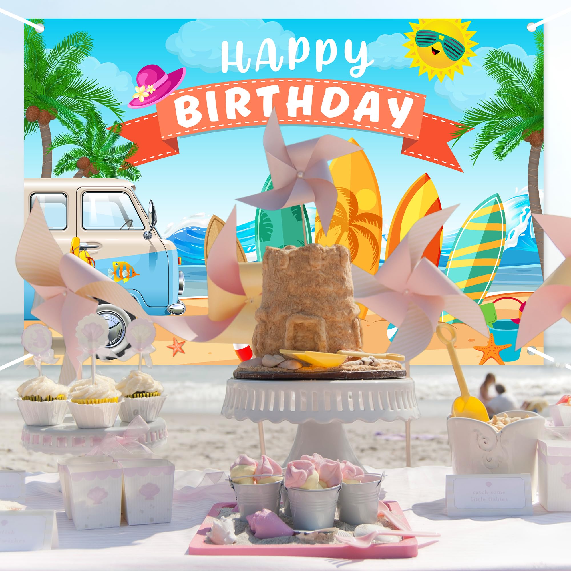 3 Hawaii Happy Birthday Banner – Papier-Wimpelkette Für Sommer- & Strandpartys