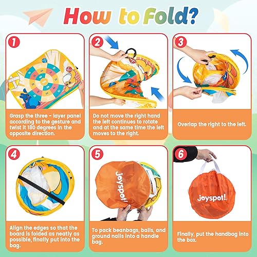 Miniatura 2 de Giant 3 in 1 Bean Bag Toss Game for Kids, Toddler Outdoor Toss Toys for 2 3 4 5 6 7 8 Year Old Boys Girls, Family Party Supplies, Cornhole Party