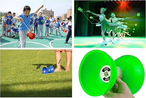Miniatura 8 de MAGICYOYO MD01, Diábolo profesional grande con rodamientos triples para niños y adultos principiantes a avanzados, Diábolos Yoyo chino de 5 pulgadas
