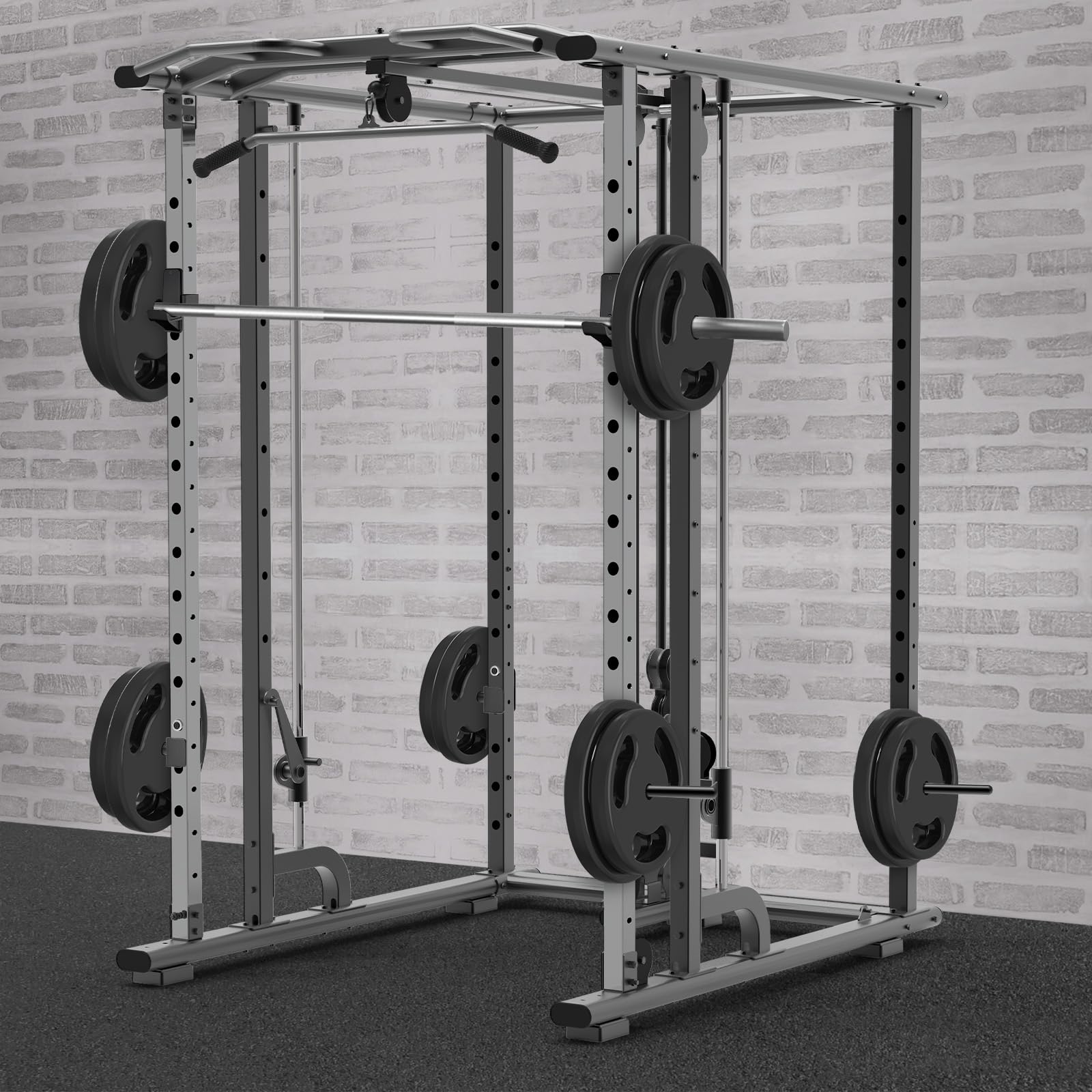 Kipika Juego de Ganchos en J y Soporte para Discos de Peso - Rack de Potencia 2 x 2 Pulgadas, Agujero 5/8 o 1 Pulgada - Accesorios para Sentadillas y Entrenamiento de Fuerza