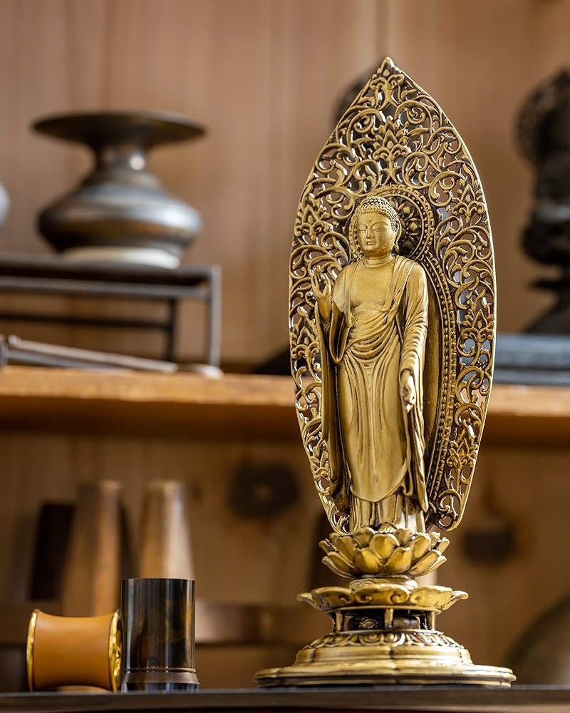 仏教美術　阿弥陀如来　銅製像 仏教美術 木造 阿弥陀如来像 特大138cm 時代古玩 某寺院祀品