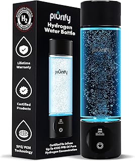 Hydrogen Water Bottle Generator - Up to 4100+ PPB Concentration - SPE/PEM Technology - Certified H2 Generator - Portable Athletic Performance & Hydration System - 6-Hour Hydrogen Retention