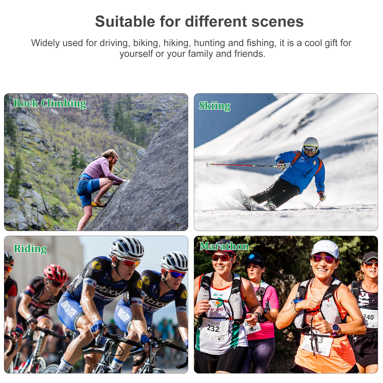 Goshyda Lunettes de Caméra, Lunettes de Vidéo 1080p Full HD Lunettes de Caméra de Tir Portables avec Lentilles Polarisées, Enregistrement Audio et Vidéo, pour Le Cyclisme, la