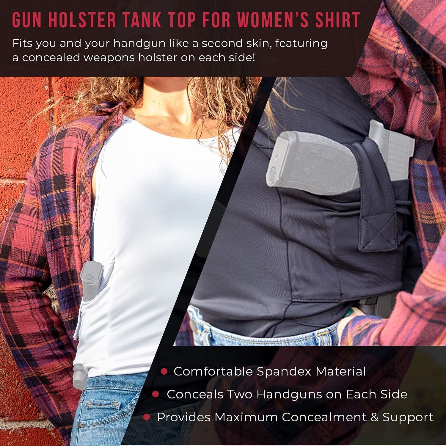 Graystone Holster Tank Top Shirt Concealed Carry Clothing for Women Concealment Compression CCW Tactical Clothes