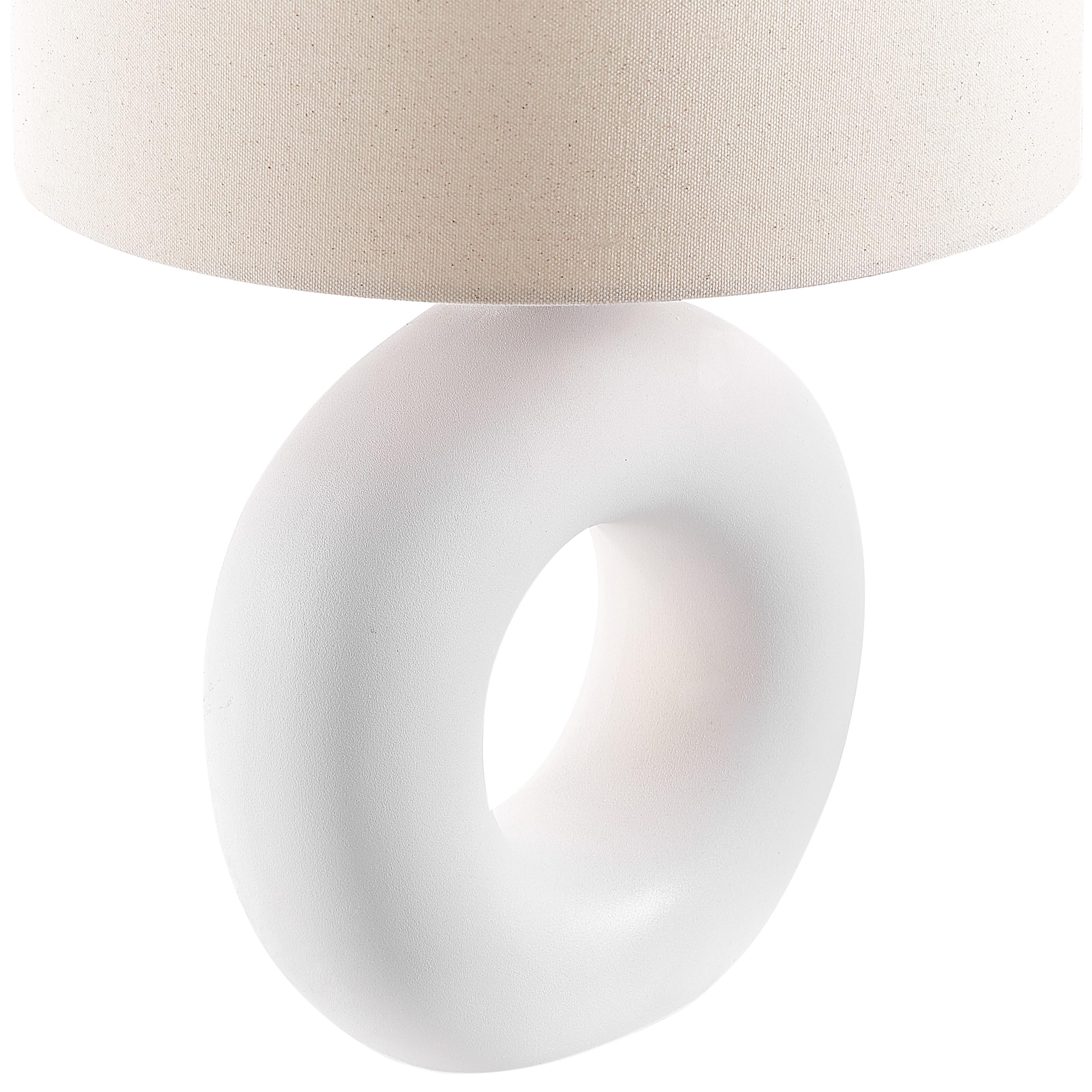 Beliani Lámpara de mesa de cerámica blanco beige claro 58 cm pantalla tela art déco Venta
