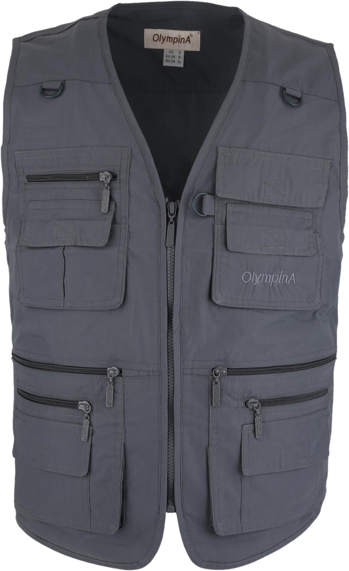Men's Poplin Outdoors Travel Sports Multi-Pockets Work Fishing Vest